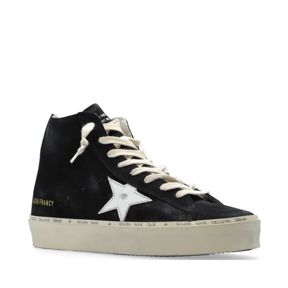 Golden Goose Deluxe Brand - Black Suede Hi Francy zip high top sneaker 39 - NWT